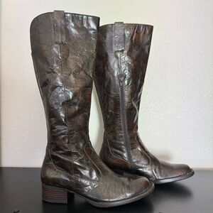 Born Crown Brown Leather Knee High Boots Size 6